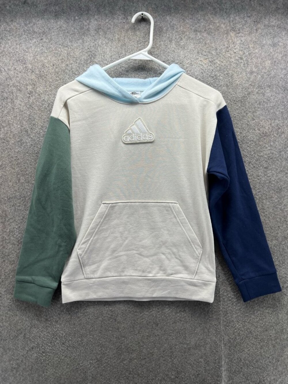 Adidas Hoodie Sweatshirt Youth Medium Colorblock Fleece Pullover Logo